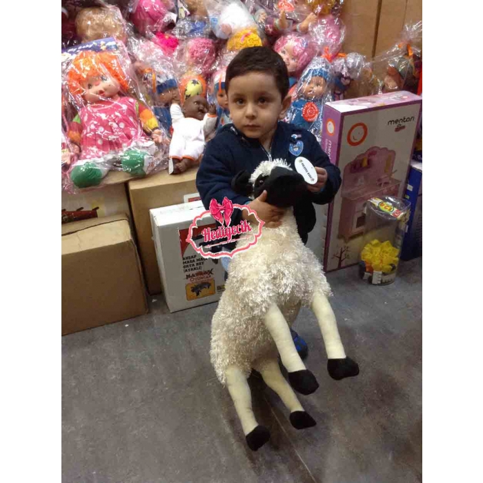 Peluş Kuzu Peluşcu Baba Peluş Oyuncak Kuzu ayakta 60 cm Sevimli