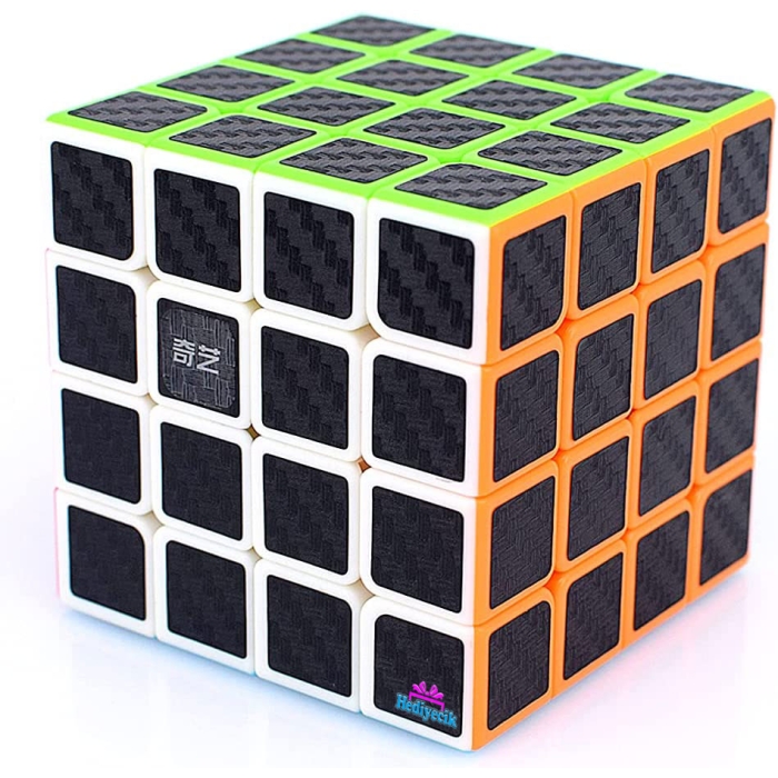 Qiyi Qiyuan S 4x4 Karbon Fiber Zeka Küpü Akıl Küpü Rübik Küp
